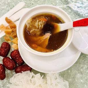 (CNY) Double-Boiled Chicken Soup  With White Fungus And Conpoy