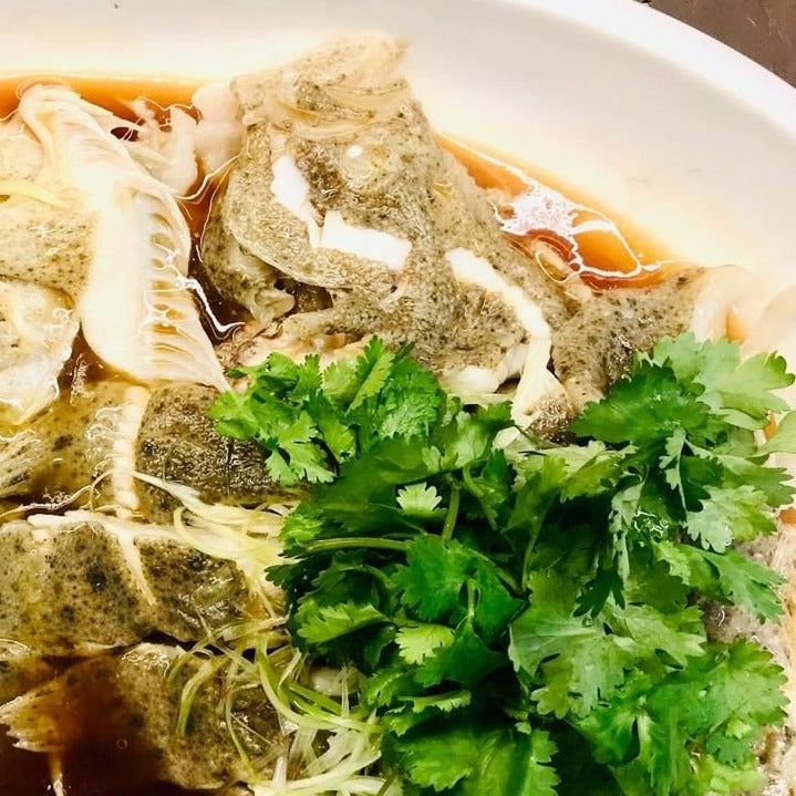 Turbot Fish Steamed In Superior Light Soya Sauce 1kg - (Pre-order at least 45 minutes before collection)