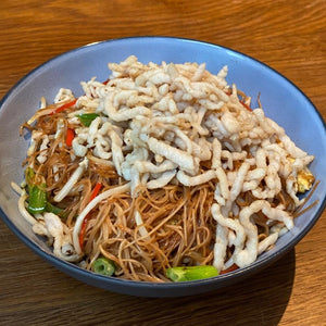 (CNY) Wok-Fried "Mee Sua" With Shredded Pork, Egg And Bean Sprouts