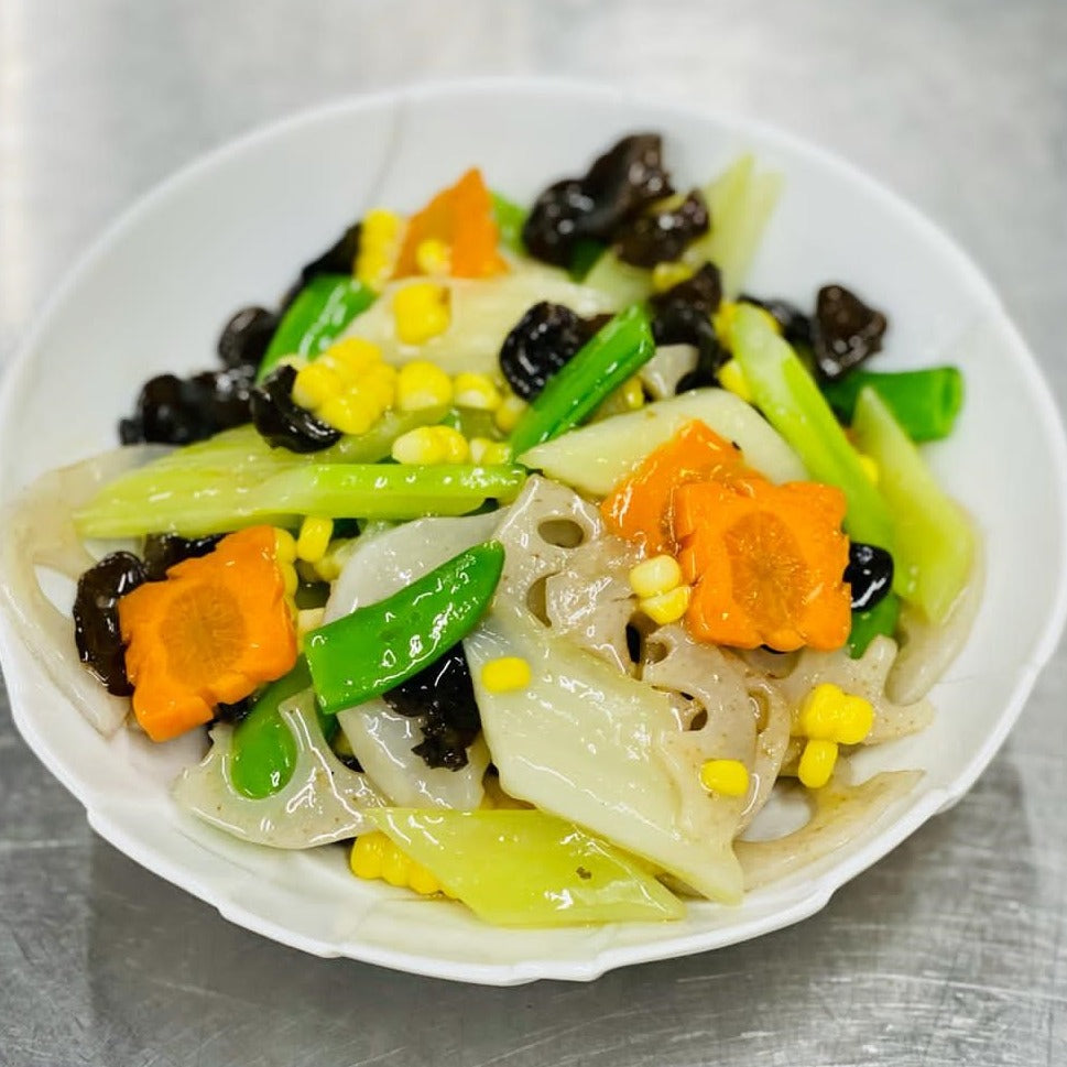 (CNY) Sautéed Mixed Vegetables With  Black Fungus And Sliced Lotus Root
